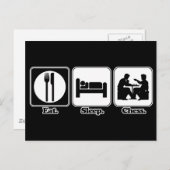 Schlaf Schach essen Postkarte (Vorne/Hinten)