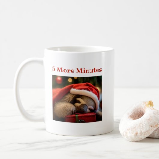 Schlaf Schläfer mit Weihnachtsmut Funny Mug Kaffeetasse (Mit Donut)