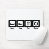 Schlaf-Schwimmen isst Wiederholung Mousepad (Mit Mouse)