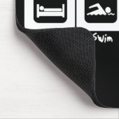 Schlaf-Schwimmen isst Wiederholung Mousepad (Ecke)