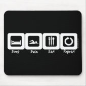 Schlaf-Schwimmen isst Wiederholung Mousepad (Vorne)