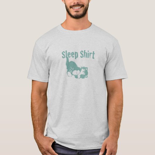 Schlaf Shirt in Grün (Vorderseite)