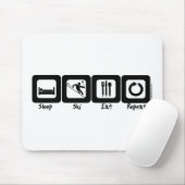 Schlaf-Ski essen Wiederholung Mousepad (Mit Mouse)