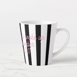 Schlaf-Tasse in rosa/schwarz/weiß. Milchtasse