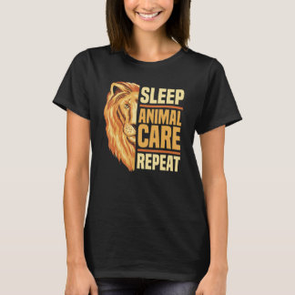 Schlaf Tierpflege Wiederholung Tierseuche Zoo Keep T-Shirt