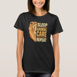 Schlaf Tierpflege Wiederholung Tierseuche Zoo Keep T-Shirt