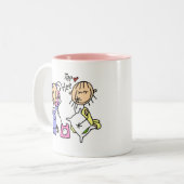 Schlaf über Mädchen auf der Telefon-Tasse Zweifarbige Tasse (Vorderseite Links)