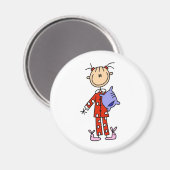 Schlaf über Mädchen in ihrem Pajamas Magnet (Vorderseite/Rückseite)
