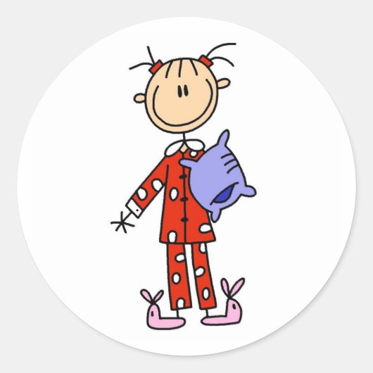 Schlaf über Mädchen in ihrem Pajamas Sticker (Vorderseite)
