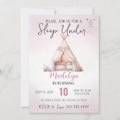 Schlaf unter dem Boho Teepee-Schläfenleepover spät Einladung (Vorderseite)