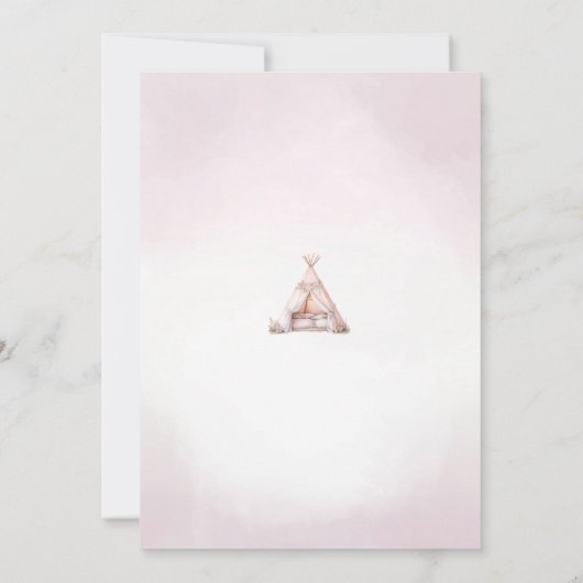 Schlaf unter dem Boho Teepee-Schläfenleepover spät Einladung (Rückseite)