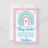 Schlaf unter halbem Schlaf über Regenbogen Dankeskarte (Vorderseite)