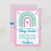 Schlaf unter halbem Schlaf über Regenbogen Dankeskarte (Vorne/Hinten)