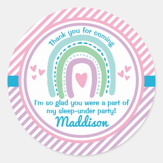 Schlaf unter halbem Schlaf über Regenbogen Runder Aufkleber (Vorderseite)