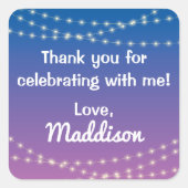 Schlaf unter halbem Schlaf über Streichellichter P Quadratischer Aufkleber (Vorderseite)