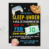 Schlaf unter schlafender Junge spät über Gamer Geb Einladung (Vorne/Hinten)