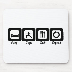 Schlaf-Yoga isst Wiederholung Mousepad