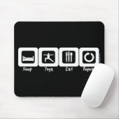 Schlaf-Yoga isst Wiederholung Mousepad (Mit Mouse)
