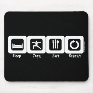 Schlaf-Yoga isst Wiederholung Mousepad