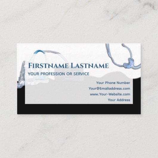 Schlafapnoe Capp Maschinentherapie CSA OSA Visitenkarte (Rückseite)