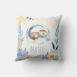 Schlafbaby Otter Boho Name Kinderzimmer Kissen