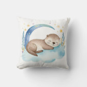 Schlafbaby Otter Boho Name Kinderzimmer Kissen (Vorderseite)