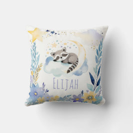 Schlafbaby Raccoon Boho Name Kinderzimmer Pillow Kissen