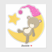 Schlafbär, Bär auf dem Mond, Niedlicher Bär Aufkleber (Blatt)