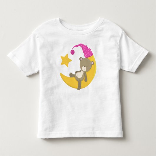 Schlafbär, Bär auf dem Mond, Niedlicher Bär Kleinkind T-shirt (Vorderseite)