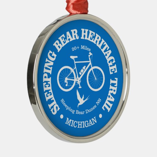 Schlafbär HT (Fahrradfahren) Ornament Aus Metall (Rechts)