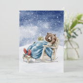 Schlafbär im Schnee (Stehend Vorderseite)