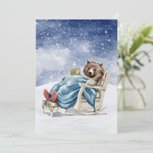 Schlafbär im Schnee (Stehend Vorderseite)