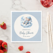 Schlafbär in der Cloud dusty blue boy baby dusche Serviette (Beispiel)