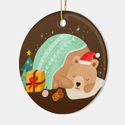 Schlafbär Keramik Ornament (Links)