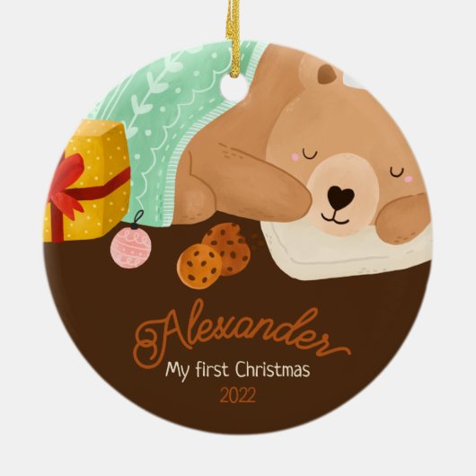 Schlafbär Keramik Ornament (Hinten)