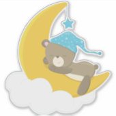 Schlafbär, kleiner Bär, Bär auf dem Mond Aufkleber (Vorderseite)