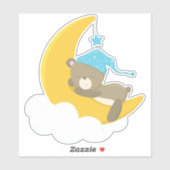 Schlafbär, kleiner Bär, Bär auf dem Mond Aufkleber (Blatt)