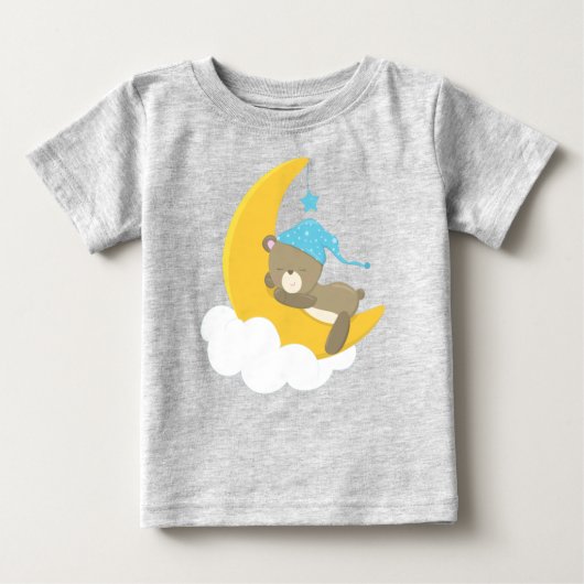 Schlafbär, kleiner Bär, Bär auf dem Mond Baby T-shirt (Vorderseite)