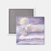 Schlafbär Polar Bär Niedlich Schnelle Winterkunst Magnet (Vorderseite/Rückseite)