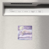 Schlafbär Polar Bär Niedlich Schnelle Winterkunst Magnet (In Situ (Geschirrspüler))