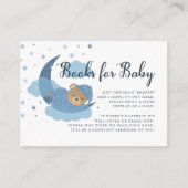 Schlafbär über den Mondbüchern für Baby Begleitkarte (Vorderseite)