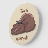 Schlafbär//Zeit zum Ruhezustand Große Wanduhr (Winkel)