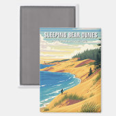 SchlafbärenDunes Michigan Reise Magnet (Vorderseite/Rückseite)