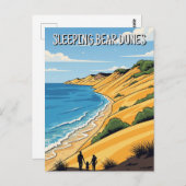SchlafbärenDunes Michigan Reise Postkarte (Vorne/Hinten)