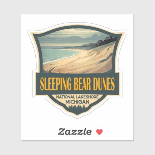 Schlafbärenduschen Nationalsee Emblem Aufkleber (Blatt)