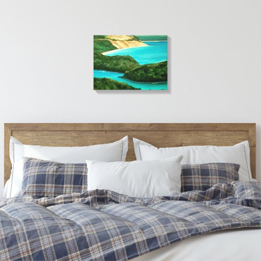 Schlafbärenduschen - überwundene Canvas - Michigan Leinwanddruck (Insitu (Schlafzimmer))