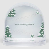 Schlafbärenfamilie in Blockhütte nach Maß Schneekugeln (Rückseite)