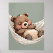 Schlafbärenplakat - Gemütliches Kinderzimmer Kunst Poster (Vorne)
