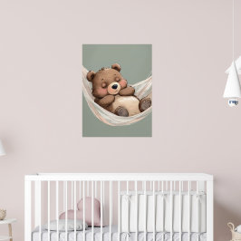 Schlafbärenplakat - Gemütliches Kinderzimmer Kunst Poster