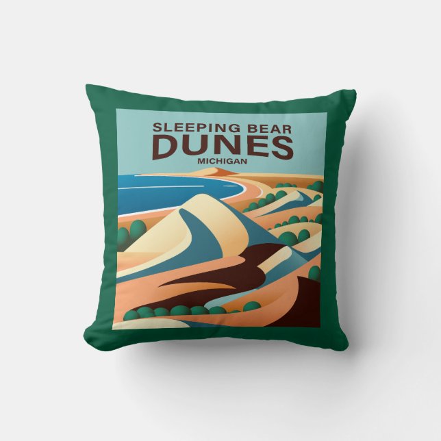 Schlafbear Dunes Michigan Kissen (Vorderseite)